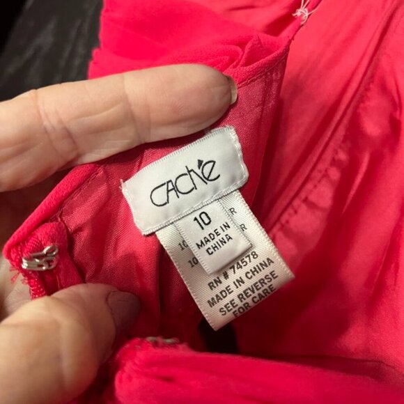 Cache Fuchsia Sweetheart High-Low Formal Dress SIZE 10 - Picture 10 of 13